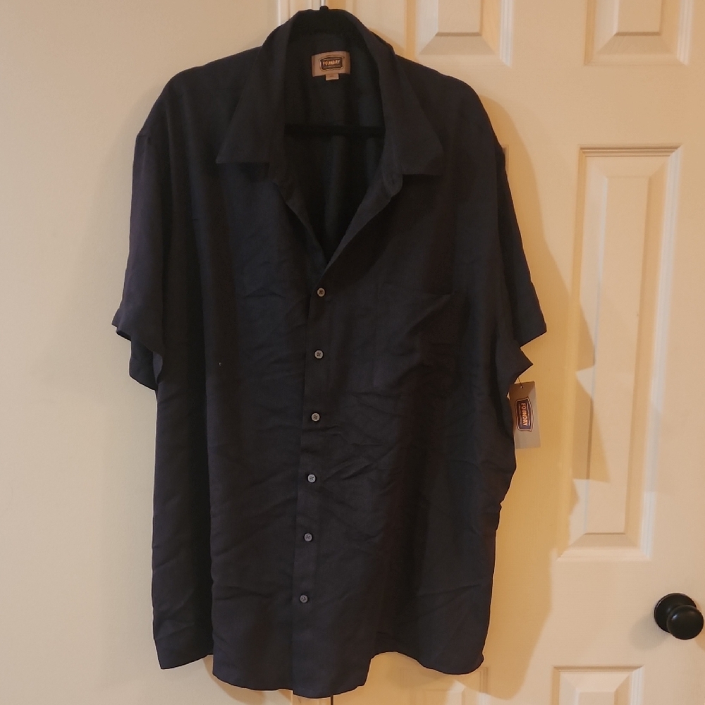 Dark Blue Button-Up Shirt